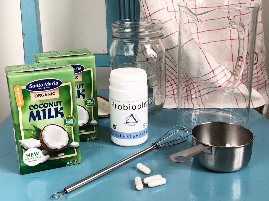 Allt man behöver för att göra egen kokosyoghurt